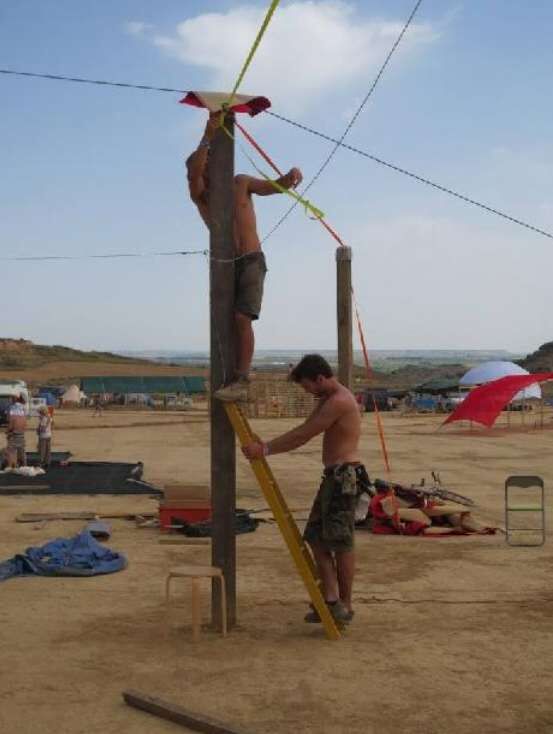 Costumed campmates at the barrio, 2013