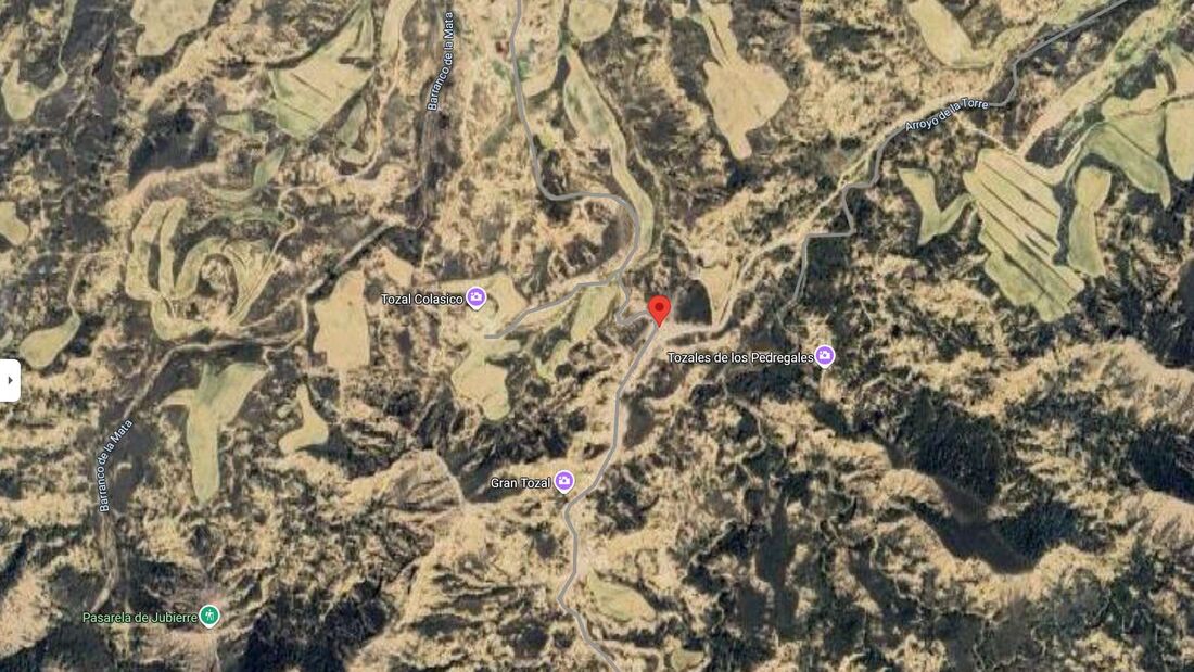 Map showing the route to the Elsewhere site in northern Spain